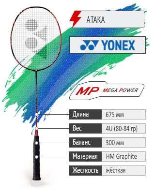 Ракетка для бадминтона YONEX ASTROX 99 TOUR CHERRY SUNBURST. 