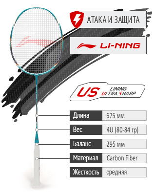Ракетка для бадминтона LI-NING BLADEX 200 (4U). 